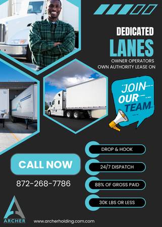 💲🚚 CDL OWNER OPERATOR- DEDICATED OPTIONS 🚚💲DRY VAN 1