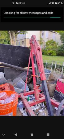 Red and black engine hoist read all info works 1