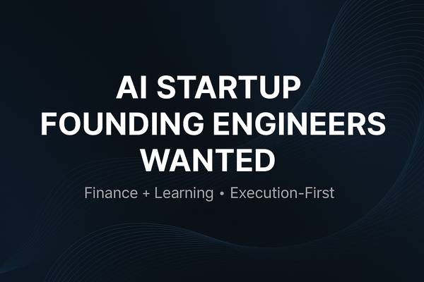 Co-Founder / Founding Engineer — AI Startup with Global Impact 1