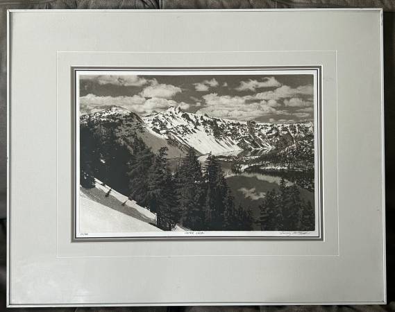 Terry Steinke Original Etching of Crater Lake 1