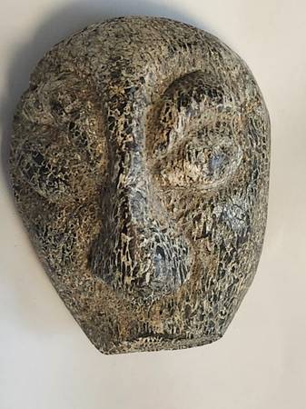 Authentic Prehistoric Stegodon Bone Three-Inch Hand Carved Mask From M 1