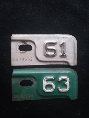 Vintage 1961 License Plate Tab 1