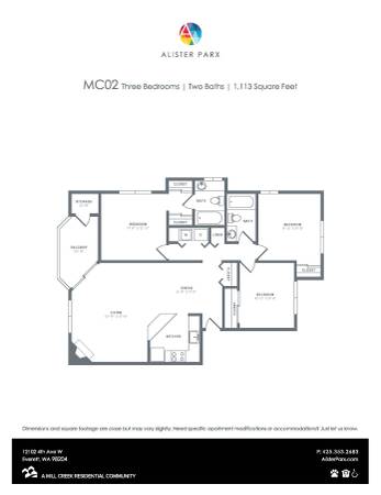 $2,099 / 3br - 1113ft2 - Be Charmed at Alister Parx with 3 bed/ 2 bath homes Available! (Everett)63934290393858120