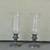 Pair of metal and etched glass hurricane candle holder candlestick OBO 3 thumbnail