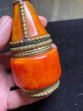 Antique Chinese Bakelite Amber Butterscotch Amber Tin, Box 1