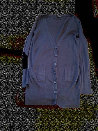 H&M navy blue button down sweater 1