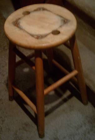 Backless Wood stool Used 1