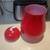 Large Red White Glass Pear Cookie Jar 2 thumbnail