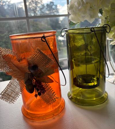 FALL GLASS VASE SET 1