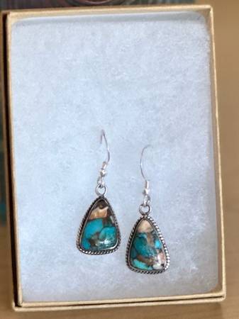 Gorgeous Sterling Silver & Turquoise Earrings 1
