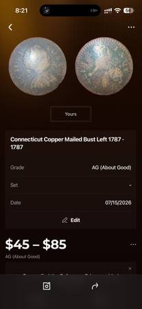 Connecticut Copper Mailed Bust Left 1787 1