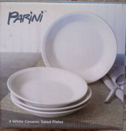 White Ceramic Salad Plates 1
