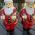 Vtg 1970s 14" IRON PAINTED CHRISTMAS SANTA CLAUS FIREPLACE ANDIRONS 5 thumbnail