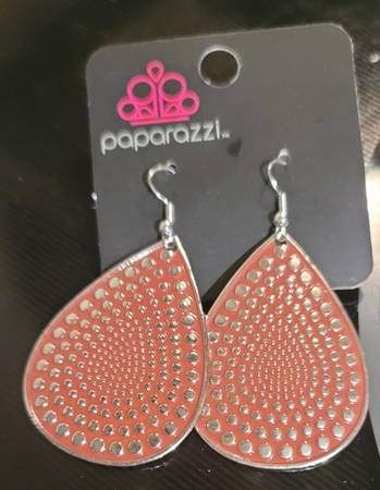 Drifter Marsala Red And Silver Tone Earrings 1