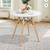 Dining Table Round White Modern Dining Table 31.5" W/Solid Wooden Leg For Kitche 2 thumbnail
