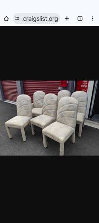 Six table chairs white gold captains to four chair total of six 1