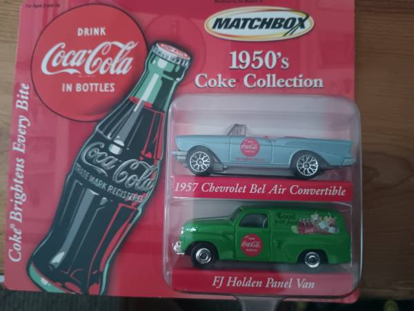 Coca Cola 50s Matchbox 57 convertible and Panel van Rare 1