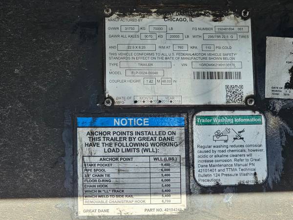 flatbed / combo flatbed,48x102 spread axle 1