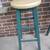 Classic Modern Wooden swivel stools with green legs 1 thumbnail