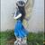 Beautiful Brunette garden fairy statue with wings & holding flowers approx 34.5 7 thumbnail