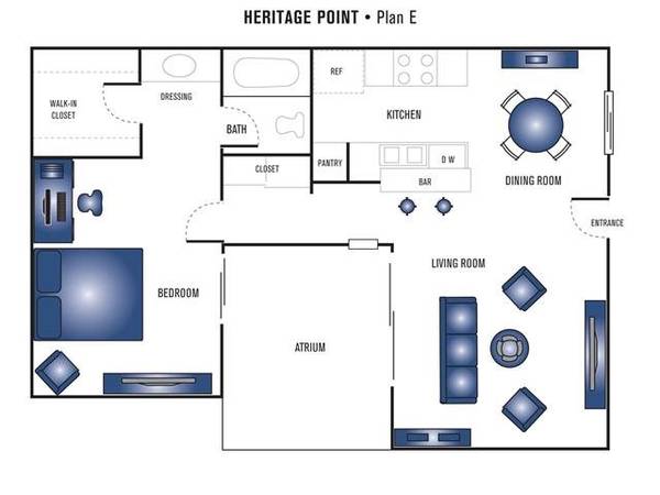 1 Bed / 1 Bath with Private Patio 1