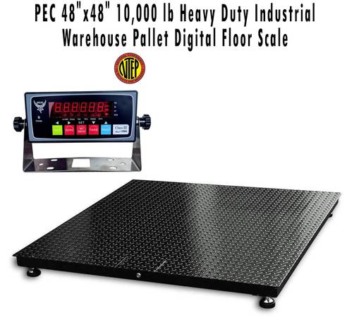PEC 48"x48" 10,000 lb  Industrial Warehouse Digital Floor Pallet Scale 1