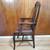 Vintage Walnut Queen Ann Back Accent Arm Chair with Leather Seat 8 thumbnail