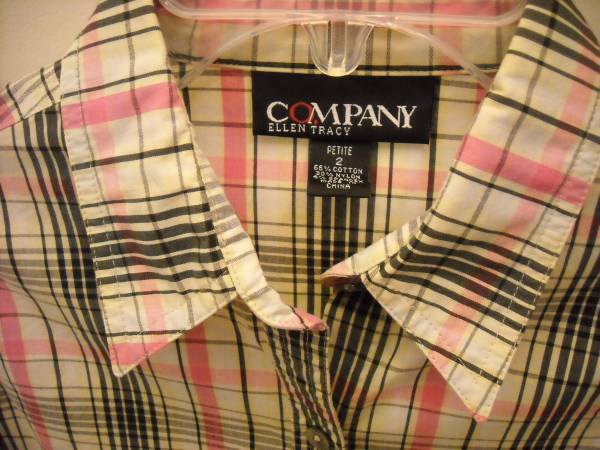 Company Ellen Tracy, Long Sleeve Plaid Blouse - P2 1