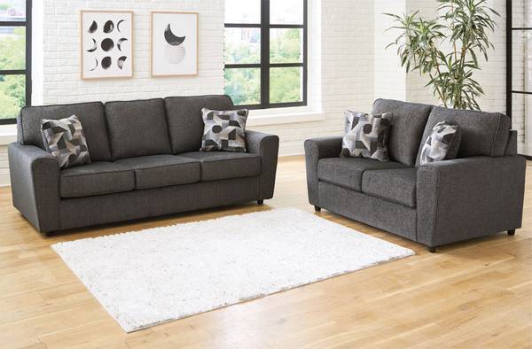 Elegant Dark Grey Sofa and Loveseat – Factory Direct Fast Delivery 1