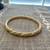 Vintage Ivory Bangle Bracelet With 14k Yellow Gold Wire Embellishment 2 thumbnail