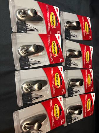 Command Large Forever Classic Brushed Nickel Metal Hooks (8 hooks Total) 1