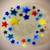 PEGGY KARR FUSED GLASS PLATE 7.75" Multi Colored "CELEBRATION STARS" 2 thumbnail