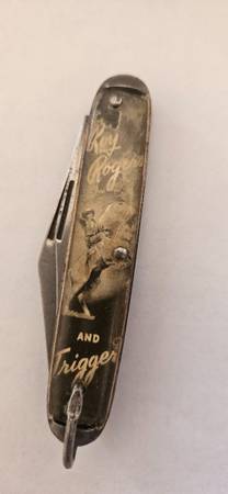 Vintage Roy Rogers and Trigger 2-Blade Folding Pocket Knife 1