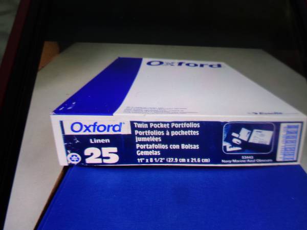 Oxford brand  2 pocket folders blue or green NEW 1