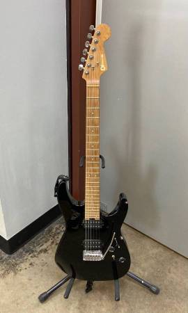 Charvell DK24 6-String Electric Guitar in Solid Black 1