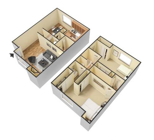 Hurry! Townhomes don't last! A/C comfort, Spacious 2BR plan, has W/D 1