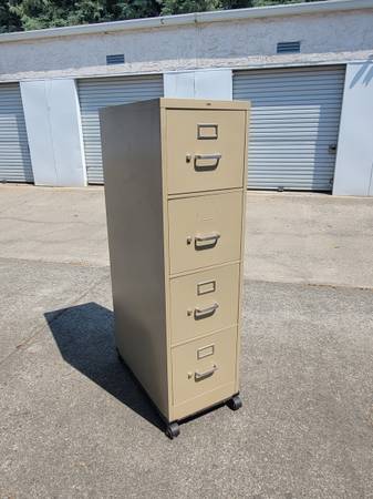 Tall 4 drawer file cabinet on wheels 1