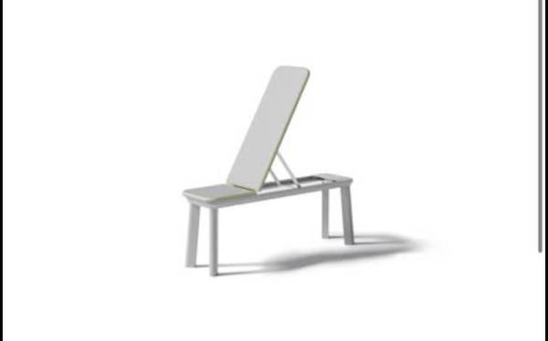 Tempo White Folding Workout Lifting Weight Bench 1