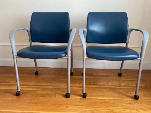 TWO HON Accommodate Guest Chairs with Arms & Casters — Like New! 1