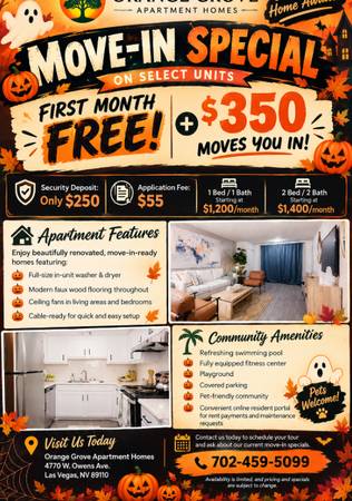 Security Deposit: Only $250 Application Fee: $55 first month rent free 1