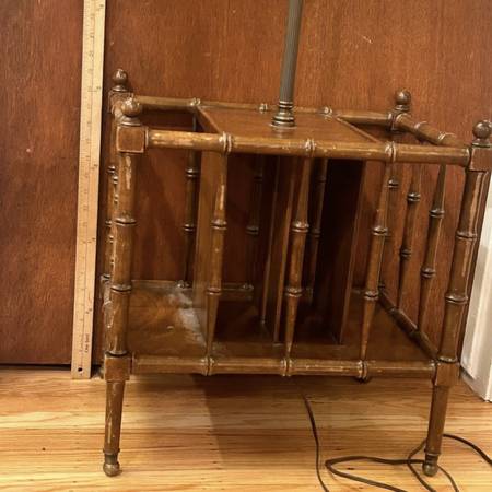 1960s Fredrick Cooper Bamboo Magazine Rack Lamp Vintage Retro Wooden W - $300 (oakland hills / mills)63471479841793121