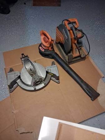Concrete mitter saw plus leaf blower 1