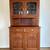 Antique Wooden Hutch Cupboard with 2 Drawers & Ornate Glass Doors 1 thumbnail