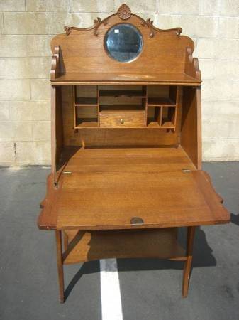 ANTIQUE OAK LARKIN DROP FRONT SECRETARY DESK 1