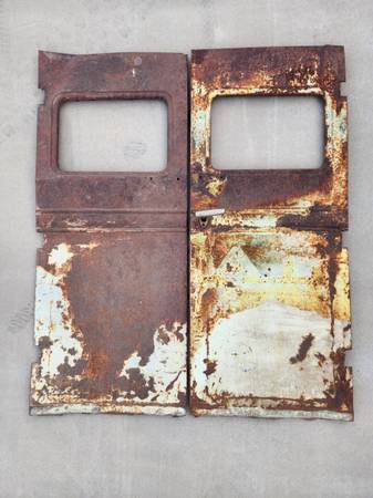Original 1931 1932 Chevrolet Panel Truck Metal Rear Barn Door Pair 1