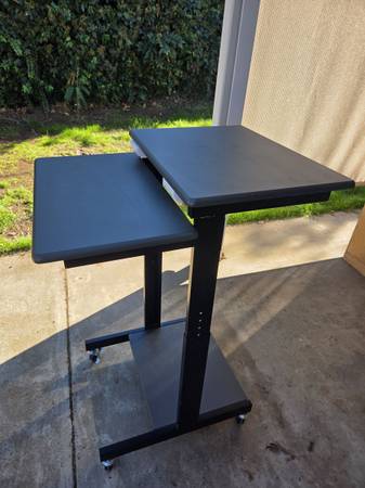 Adjustable height Uline standing desk rolling work station 1