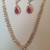 Red and White Rhinestones Necklace Earrings Set 1 thumbnail