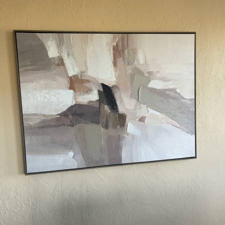 Large 3’ x 4’ Abstract Canvas Framed Wall Art 1
