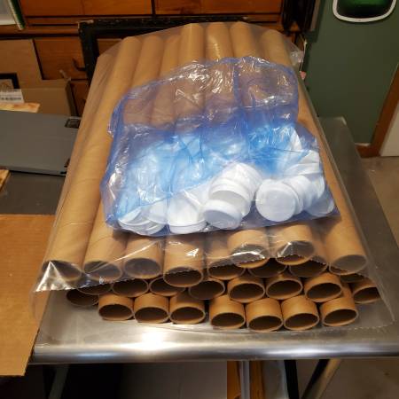 Qty 28 Kraft mailing tubes - Unused 2 x 24 with end caps 1