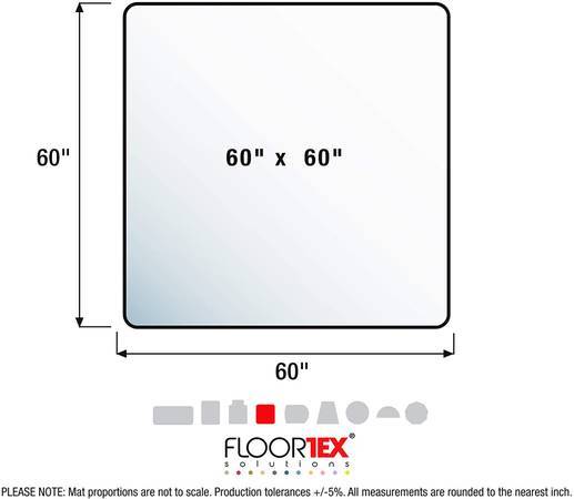 Floortex HARD FLOOR Polycarbonate XXL Office Mat 60" x 60" -BRAND NEW- 1